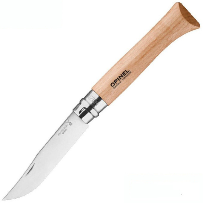 Складной нож Opinel №12, серрейтор, нержавеющая сталь, рукоять бука 002441